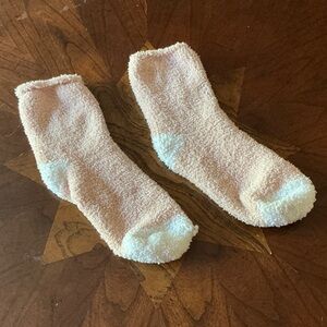 Cozy Pink and White Socks